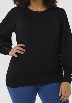 Strickpullover - mottled black