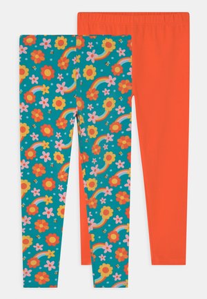 LIBBY 2 PACK - Leggings - dahlia skies/tiger orange