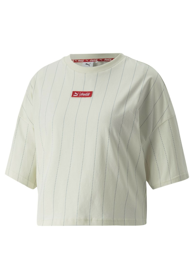 Puma COCA-COLA ALL-OVER-FÜR - T-shirts med print - ivory glow