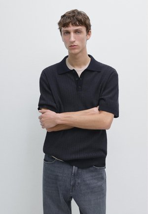 SHORT SLEEVE TEXTURED - Poloshirt - dark blue