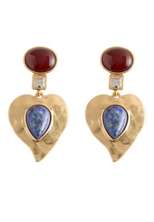 Next, HAMMERED RESIN HEART DROP EARRINGS . - Ohrringe - gold-coloured