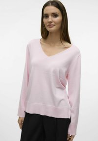 Vero Moda SILJE V-NECK NOOS - Maglione - pink a boo