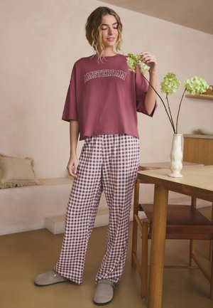 Next, SHORT SLEEVE SET - Pyjama - mauve purple gingham
