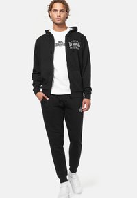 Lonsdale NORMALE PAS  - Felpa con cappuccio - black white grey