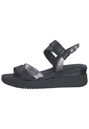 Tamaris Platform sandals - black/pewter
