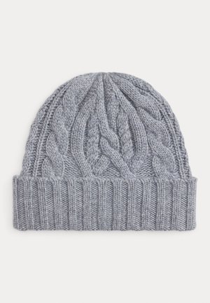 CABLE-KNIT WOOL-CASHMERE BEANIE UNISEX - Mössa - steel heather