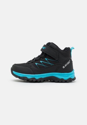 TRAIL EXPLORER MID JR UNISEX - Hiking shoes - black/aqua