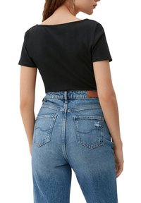QS MIT AUSSCHNITT - Basic T-shirt - schwarz