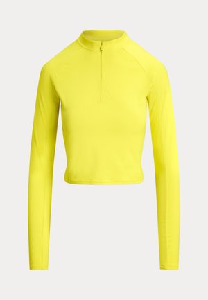 SUEDED JERSEY CROPPED HALF-ZIP - Μπλούζα με μακριά μανίκια - laser yellow