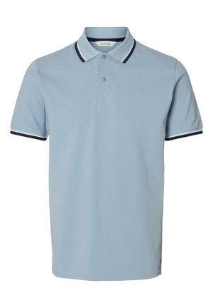Selected, Poloshirt - dusty blue/navy white