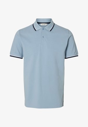 Selected, Poloshirt - dusty blue/navy white