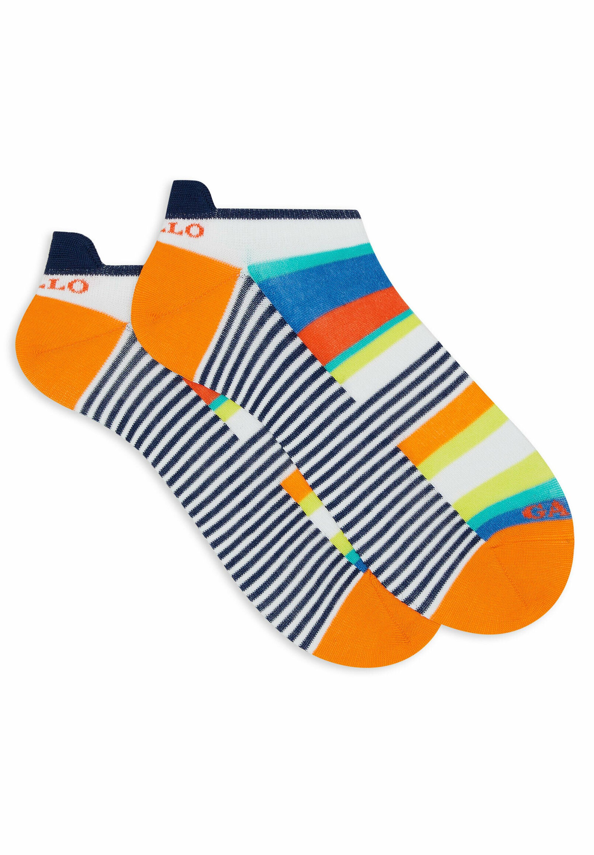 Gallo Calze Lunghe Uomo Cotone Leggerissimo Blu Royal Righe Multicolor 111918978
