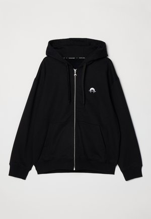 MARINE SERRE, MOON LOGO ZIPPED HOODIE UNISEX - Sweatjakke - black