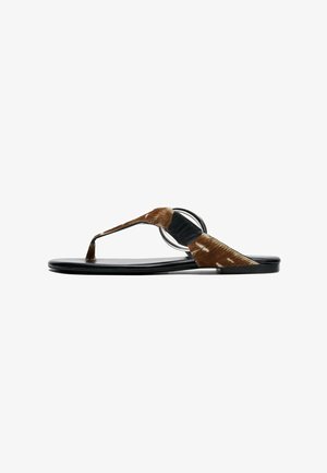 Massimo Dutti, PRINTED FLAT SLIDER SANDALS - T-bar sandals - multi-coloured