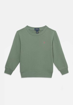 Πράσινο φούτερ με μακριά μανίκια και στρογγυλή λαιμόκοψη, με ριμπ μανσέτες και στρίφωμα, με μικρό κεντητό λογότυπο στο αριστερό στήθος.