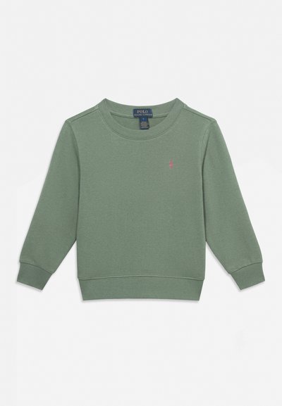 Πράσινο φούτερ με μακριά μανίκια και στρογγυλή λαιμόκοψη, με ριμπ μανσέτες και στρίφωμα, με μικρό κεντητό λογότυπο στο αριστερό στήθος.