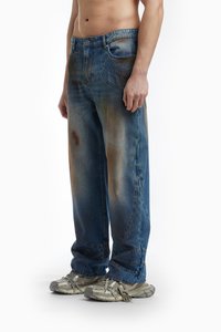 FAVELA CUTLINE UNISEX - Løst sittende jeans - blue dirt washed