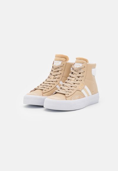 Polo Ralph Lauren COURT VULC MID - Baskets montantes - dune tan/white