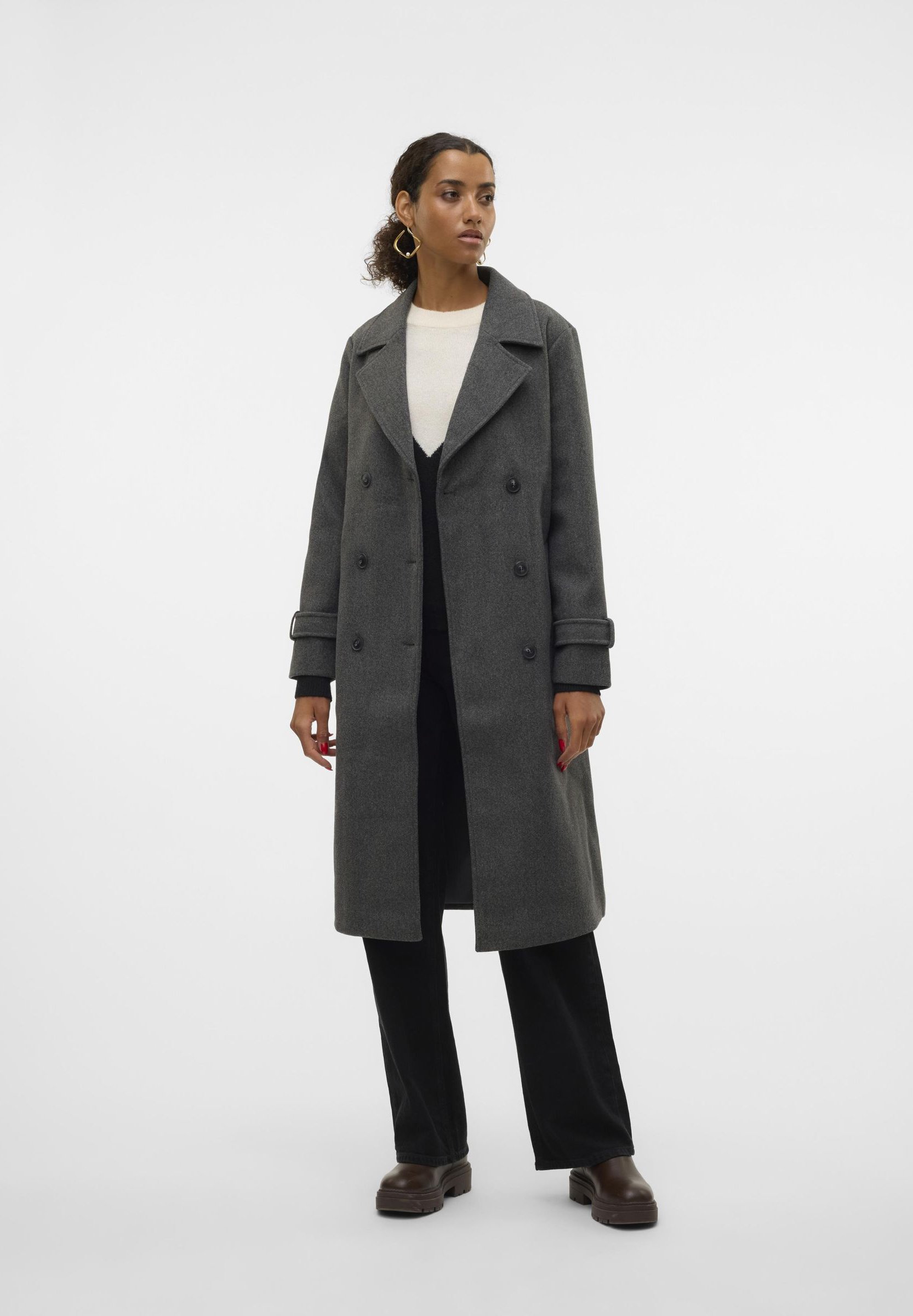Vero Moda VMFORTUNEVEGA LONG GA - Trenchcoat - dark grey