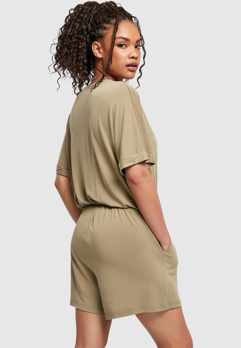 Urban Classics Dames T-shirt met lange mouwen, modal jumpsuit, dames T-shirt, Duskrose, Duscrose, L
