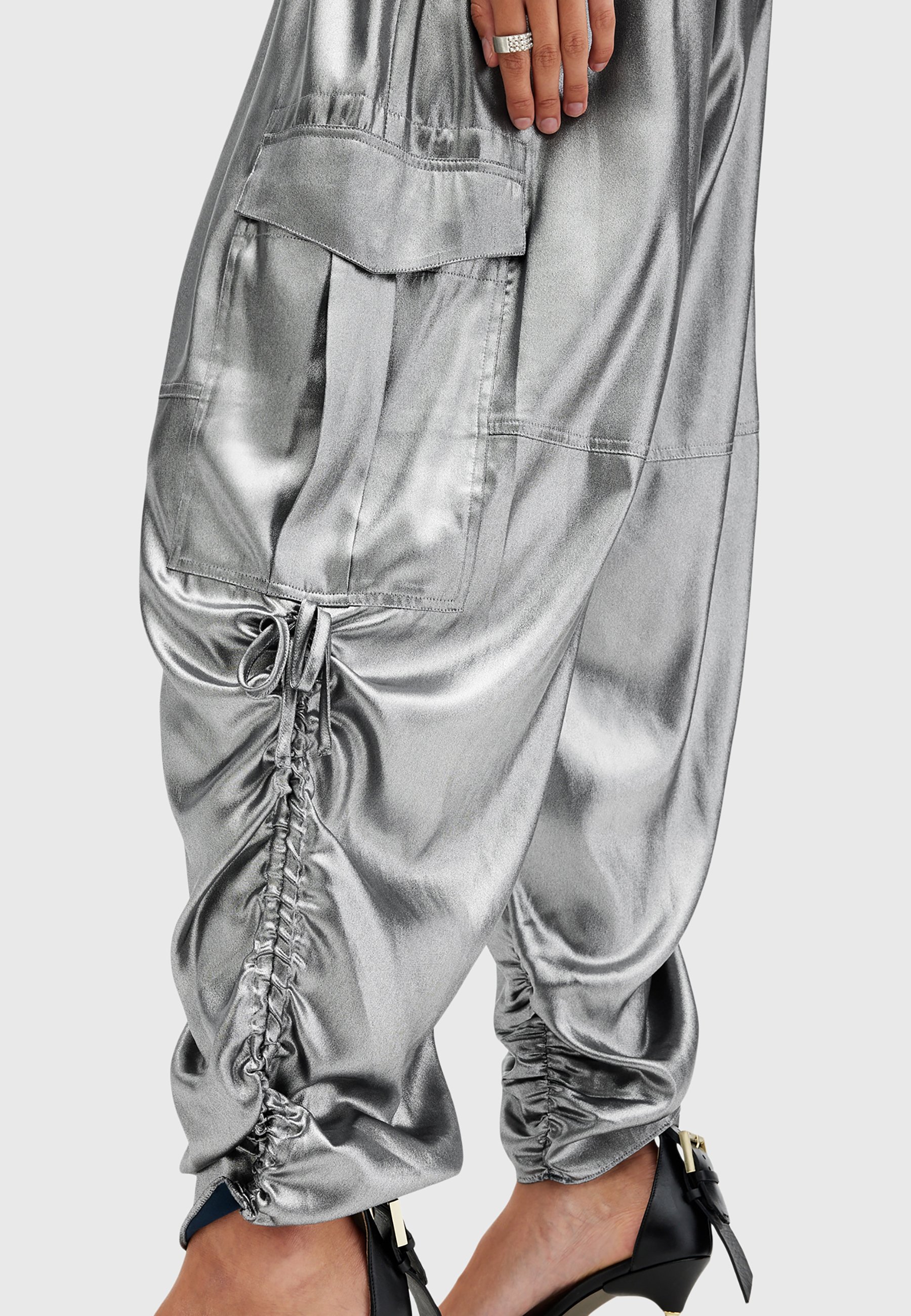 AllSaints KAYE - Trousers - grey/silver-coloured - Zalando.ie