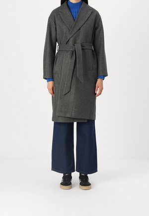 Klassischer Mantel - mottled dark grey