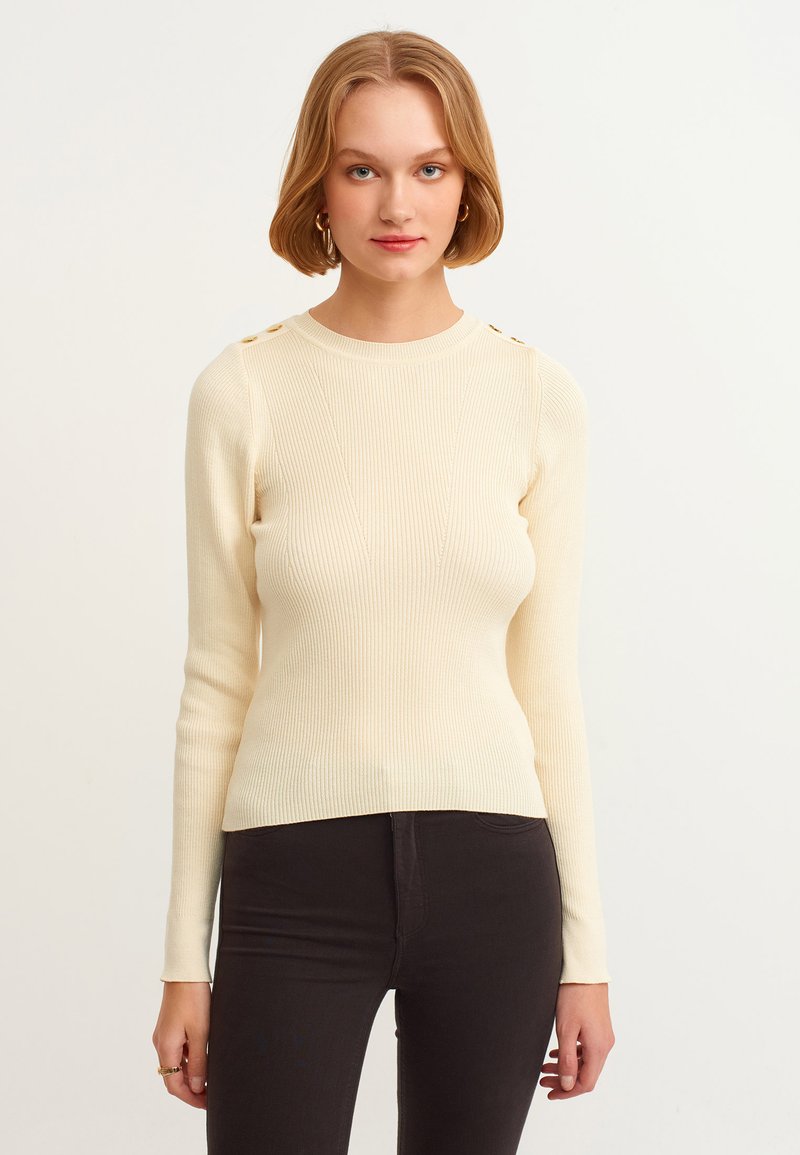 Damen Strickjacken | OXXO Strickpullover moon sheel/offwhite - JH13955 Damen Strickjacken | OXXO Strickpullover moon sheel/offwhite - JH13955