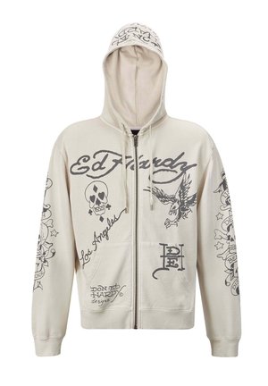 Ed Hardy DEATH-BEFORE MONO  - Zip-up sweatshirt - beige