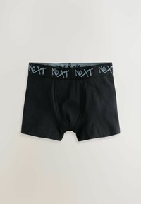 Fekete pamut boxer alsónadrág kék „Next” márkázott derékkal, sima textúrával és testhezálló fazonnal.