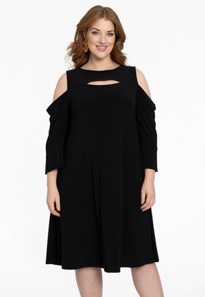 MIT CUT-OUT - Jerseykleid - black