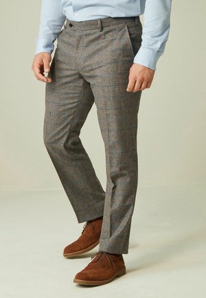 TAILORED CHECK CHINOS SLIM FIT - Suit trousers - grey