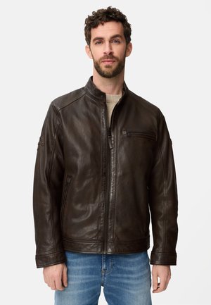 camel active BIKER MIT INNENTASCHEN - Læderjakker - dark brown