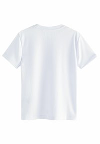 Witte sport T-shirt met korte mouwen, gemaakt van ademende mesh-stof. Eenvoudig ontwerp met een ronde hals en een relaxte pasvorm.