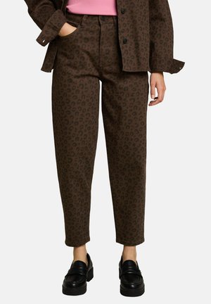 TOM TAILOR, TTADEA BARREL - Wide Leg - brown black leo