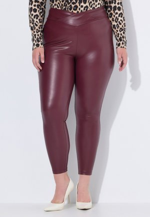 LOOK AND ELASTIC WAIST - Leggings - Hosen - dark claret