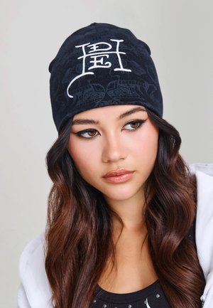 Ed Hardy, UNISEX FLAMING SKULL BEANIE - Bonnet - black