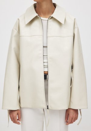 Imitatieleren jas - offwhite