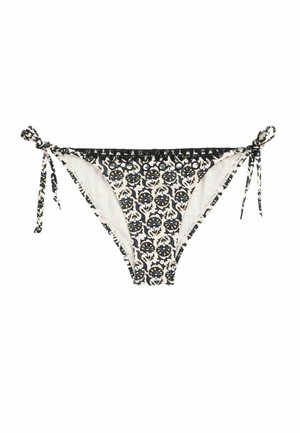 Next CHARM TIE SIDE - Bikini-Hose - black ecru foil woodblock