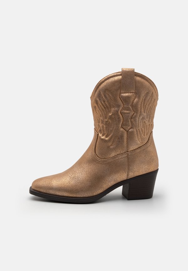 Cowboy/biker ankle boot - gold