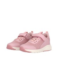 Rosa Sportschuhe mit einem oberen Teil aus Mesh, verstärkter Zehenkappe, verstellbarem Riemen und strukturiertem Gummisohle. Mit subtilen Designelementen.