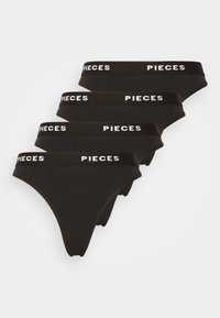 Pieces PCLOGO LADY 4 PACK - Thong - black - Zalando.ie