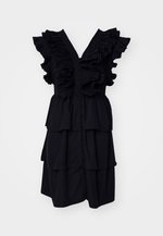 YAS YASRUNA RUFFLE DRESS - Koktélruha / Partiruha - black/fekete ...