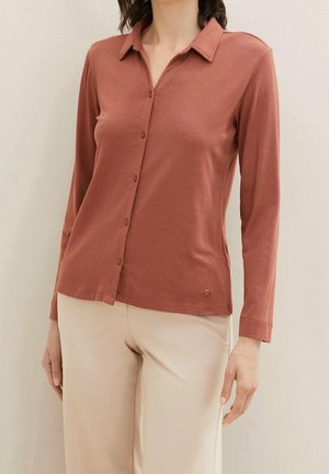 Overhemdblouse - mottled dark brown