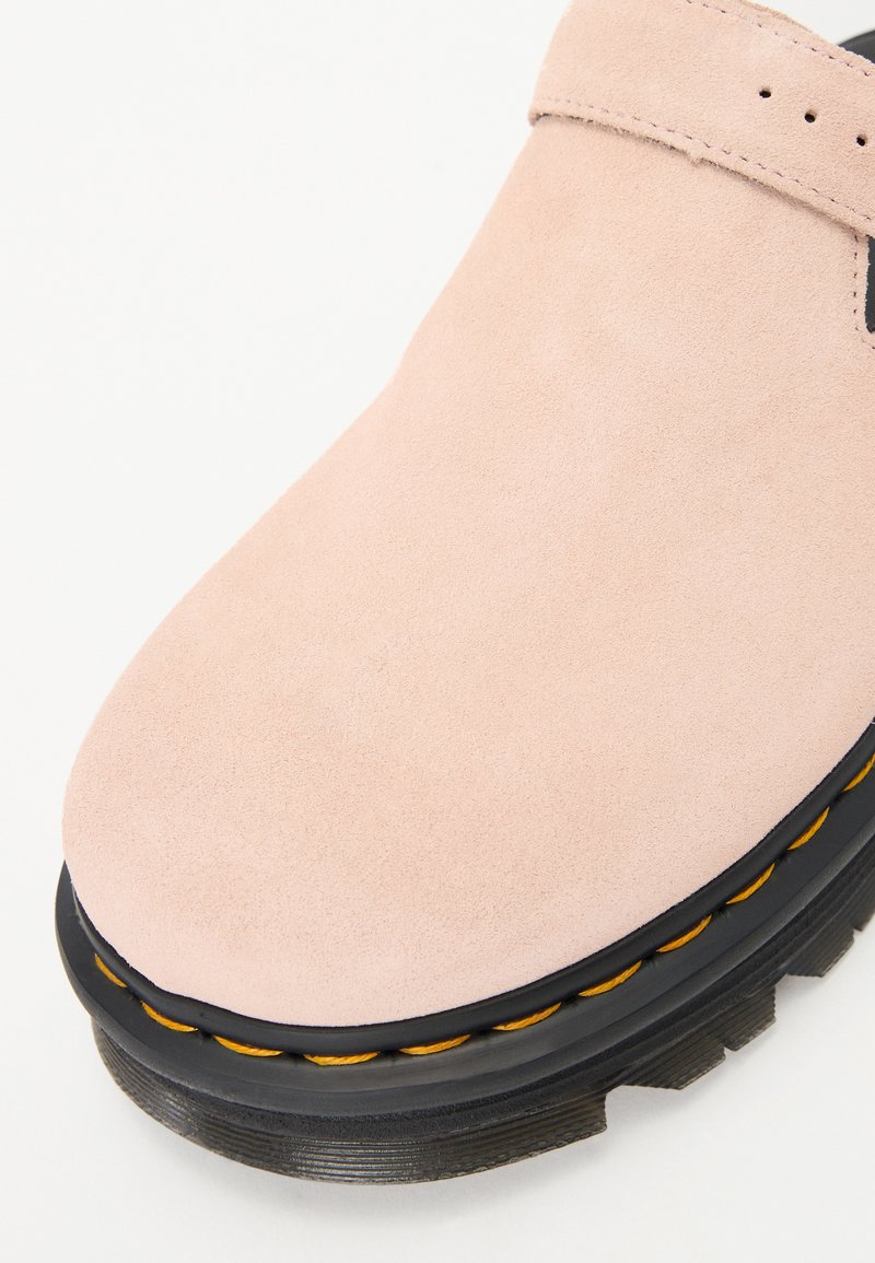 Dr. Martens Light Pink Suede Slip-Ons Dr. Martens Zebzag Pink Suede Mules | Urban Outfitters UK main image 4
