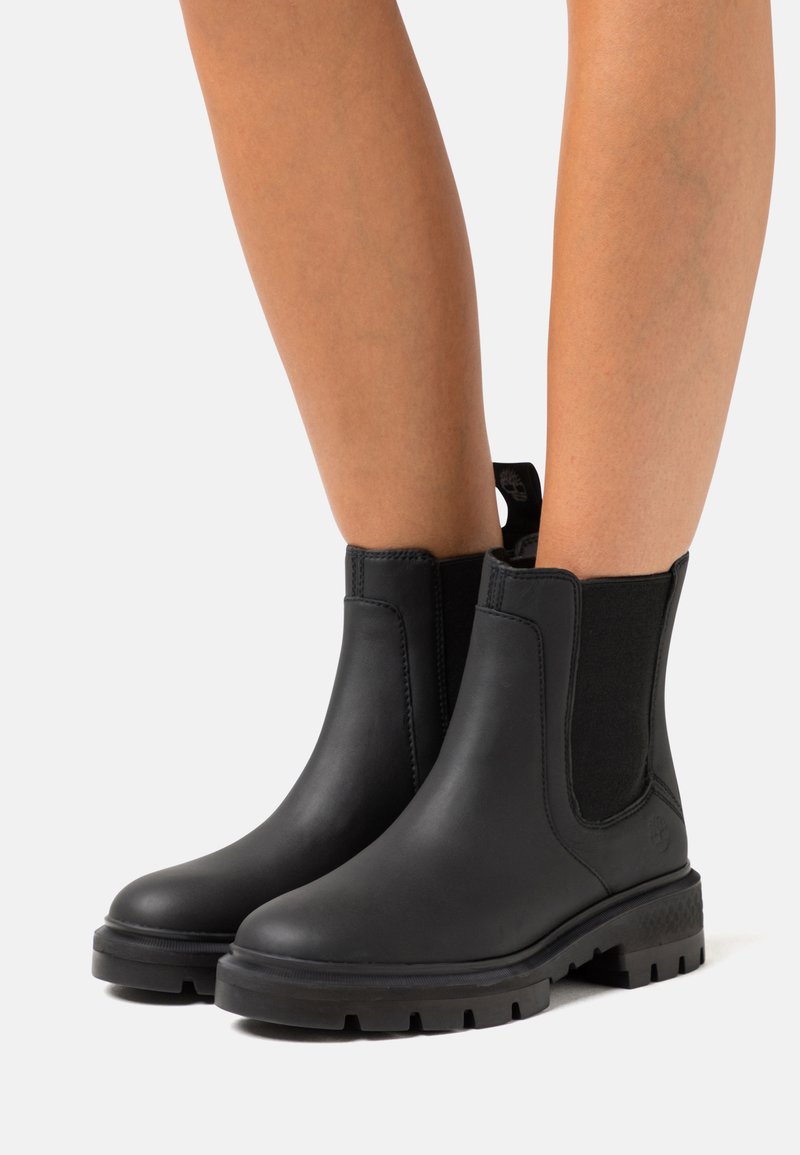 Timberland CORTINA VALLEY CHELSEA - Platform ankle boots - black full grain