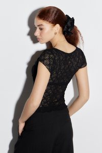 BDG Urban Outfitters QUINN CAP SLEEVE - Top - charcoal