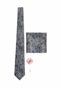 TEXTURED PAISLEY SET - REGULAR FIT - Kapesník do obleku - navy blue pink