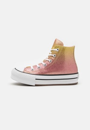 High-top trainers - light yellow