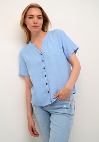 Cream CRBELLIS SHORT SLEEVE - Blúz - placid blue melange
