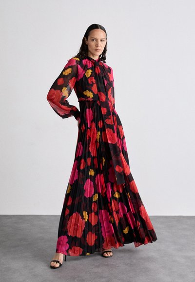Erdem LONG SLEEVE GOWN WITH PLEATED SKIRT - Gallakjole - black